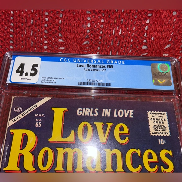 LOVE ROMANCES #65 CGC 4.5 Atlas Comics 1957 Unpressed 10 Cent Cover - Picture 4 of 4